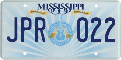 MS license plate JPR022