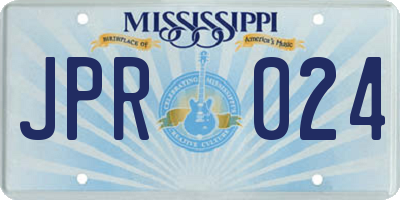 MS license plate JPR024