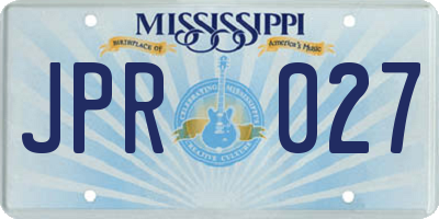MS license plate JPR027