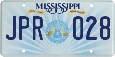 MS license plate JPR028