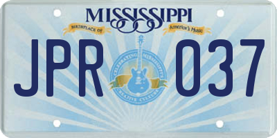 MS license plate JPR037