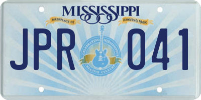 MS license plate JPR041