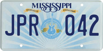 MS license plate JPR042