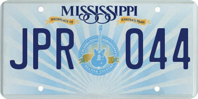 MS license plate JPR044