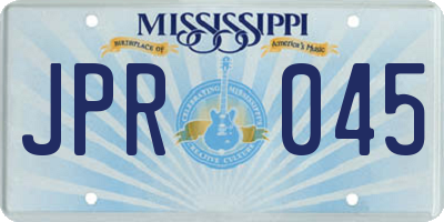 MS license plate JPR045