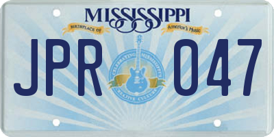 MS license plate JPR047