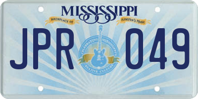 MS license plate JPR049