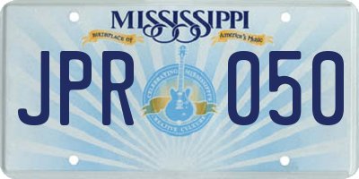 MS license plate JPR050