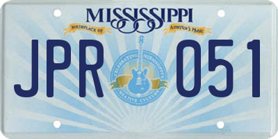MS license plate JPR051