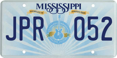 MS license plate JPR052