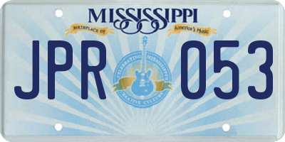 MS license plate JPR053