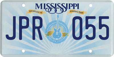 MS license plate JPR055
