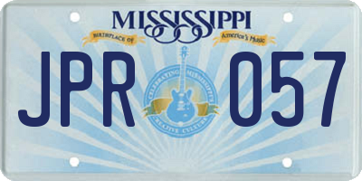 MS license plate JPR057