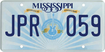 MS license plate JPR059