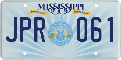 MS license plate JPR061