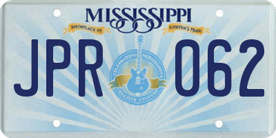 MS license plate JPR062
