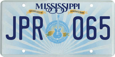 MS license plate JPR065