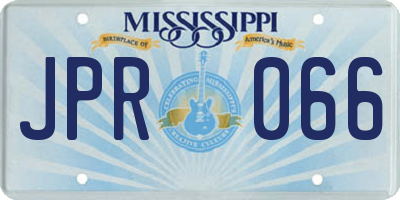 MS license plate JPR066