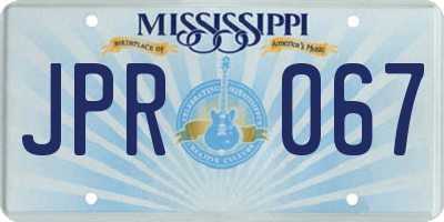 MS license plate JPR067