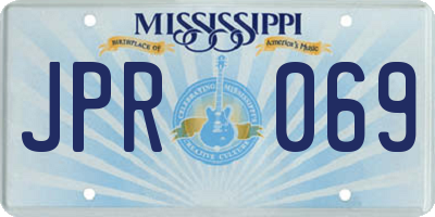 MS license plate JPR069