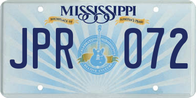 MS license plate JPR072