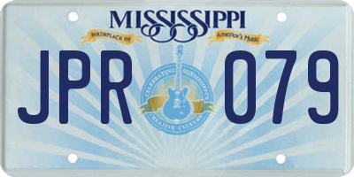 MS license plate JPR079