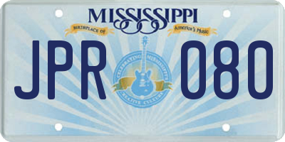 MS license plate JPR080
