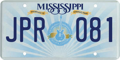 MS license plate JPR081