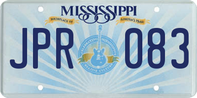 MS license plate JPR083