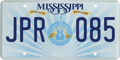 MS license plate JPR085