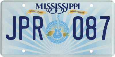 MS license plate JPR087