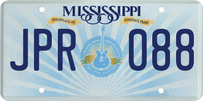 MS license plate JPR088