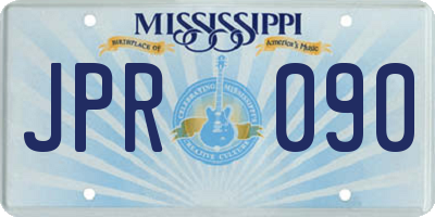 MS license plate JPR090