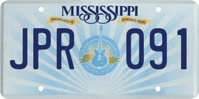 MS license plate JPR091