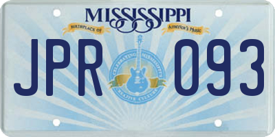 MS license plate JPR093