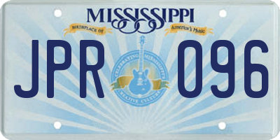 MS license plate JPR096