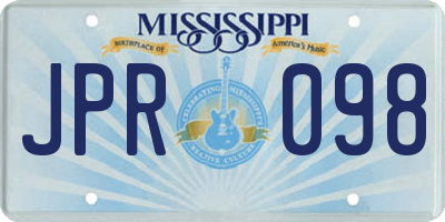 MS license plate JPR098