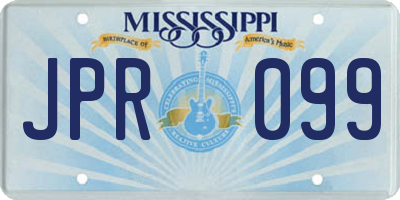 MS license plate JPR099