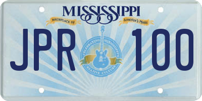 MS license plate JPR100
