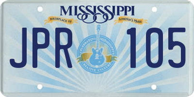 MS license plate JPR105