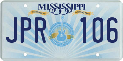 MS license plate JPR106