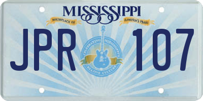 MS license plate JPR107