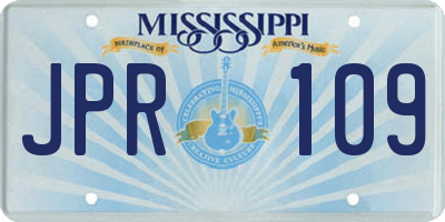 MS license plate JPR109