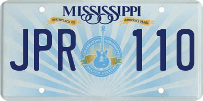 MS license plate JPR110