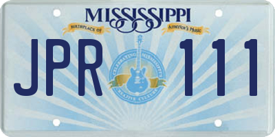 MS license plate JPR111