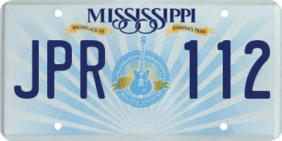 MS license plate JPR112