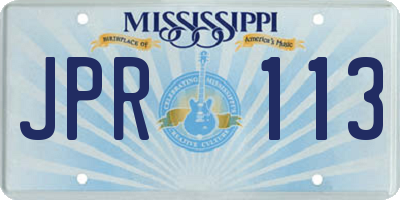 MS license plate JPR113