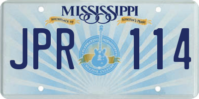 MS license plate JPR114