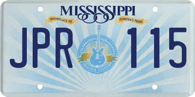 MS license plate JPR115