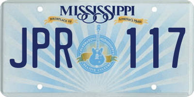 MS license plate JPR117
